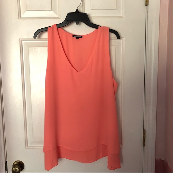 Alice Collection Tops - ALICE COLLECTION Coral V-Neck Sleeveless Top